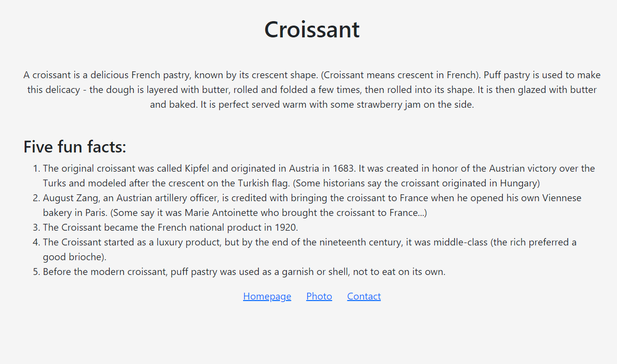 Croissant website preview